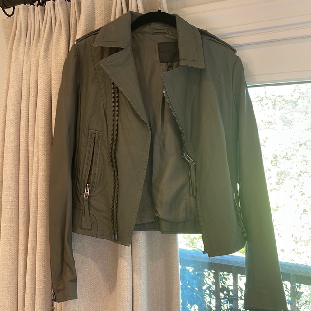 Joie Ailey leather jacket - green